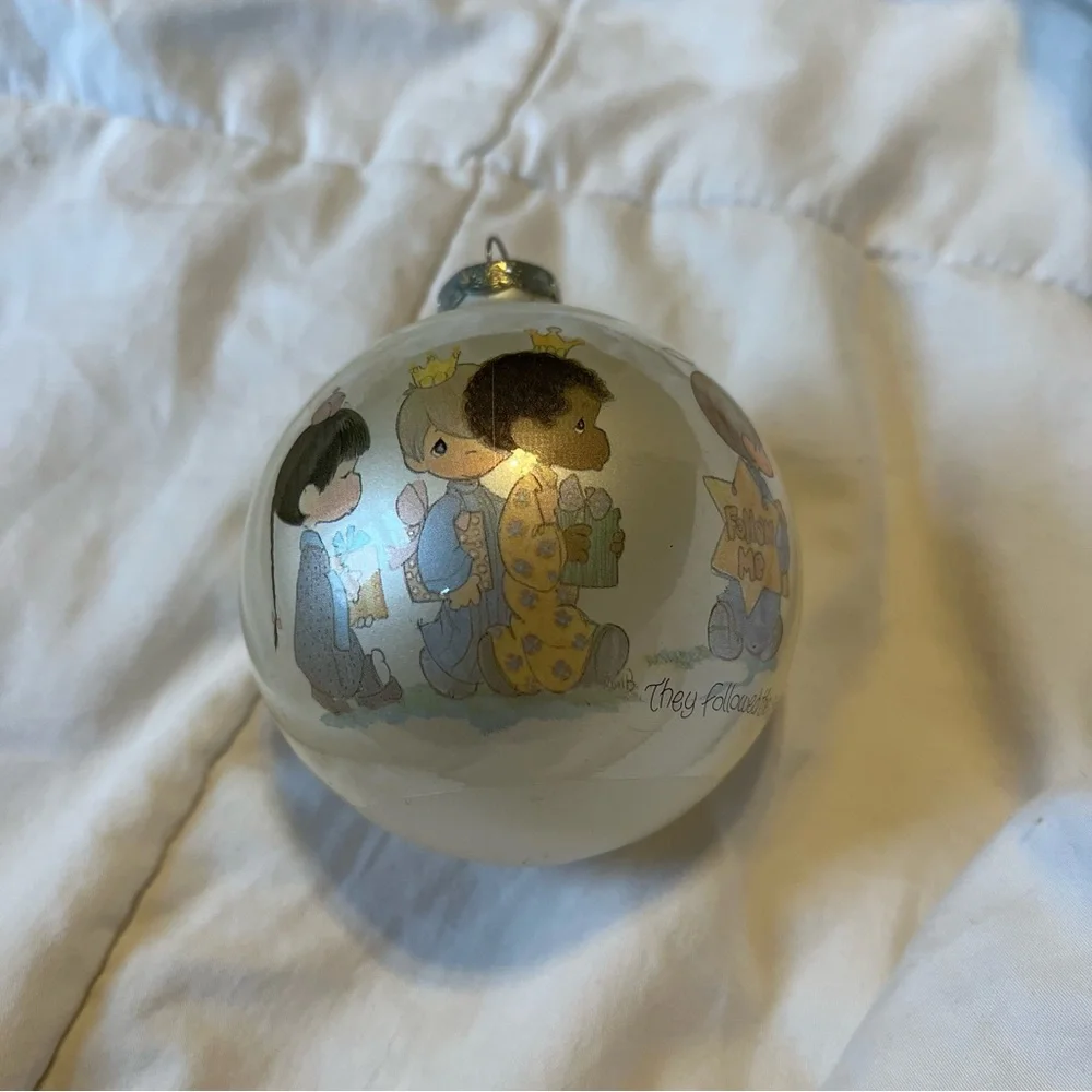 Vintage 1980 Precious Moments Jonathan & David Ornament They Followed The Star
